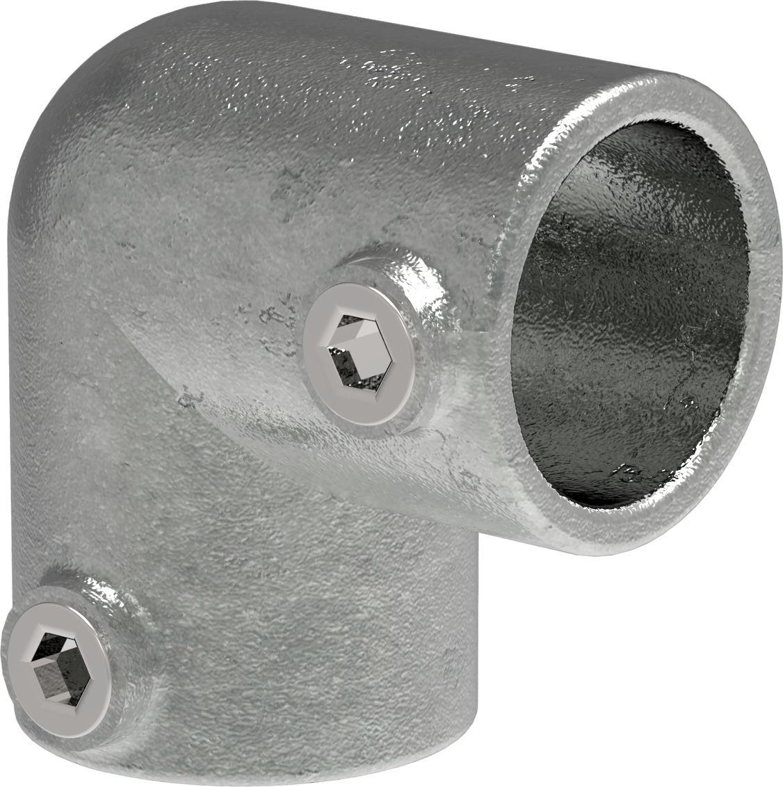 Rohrverbinder Bogen 90° Ø 48-3 mm -1 1-2- - Temperguss verzinkt - 125D48-125D48