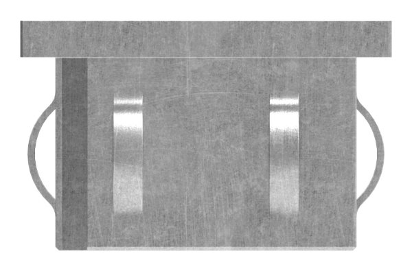Stahlstopfen flach | mit M8 | für Rohr 50x50x2,0-3,0 mm | Stahl S235JR, roh