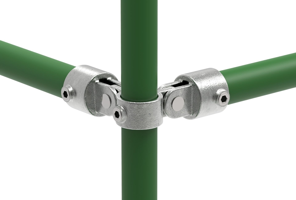 Rohrverbinder Gelenkstueck doppelt 90° Ø 33-7 mm -1- - Temperguss verzinkt - 168B34-168B34