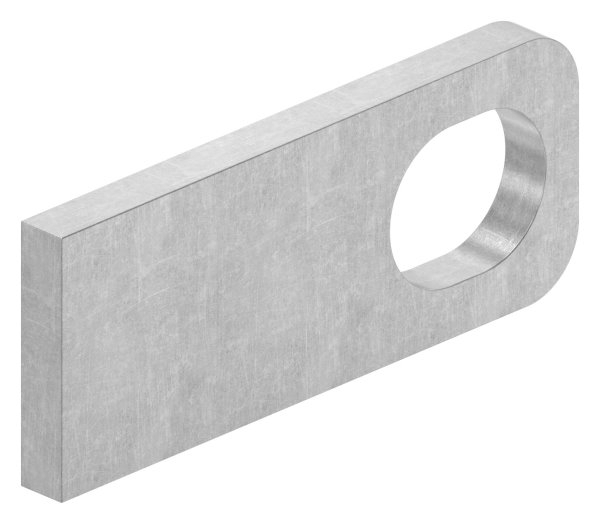 Anschweißlasche | Maße: 100x40x8 mm | Langloch: 30x24 mm | Stahl (roh) S235JR