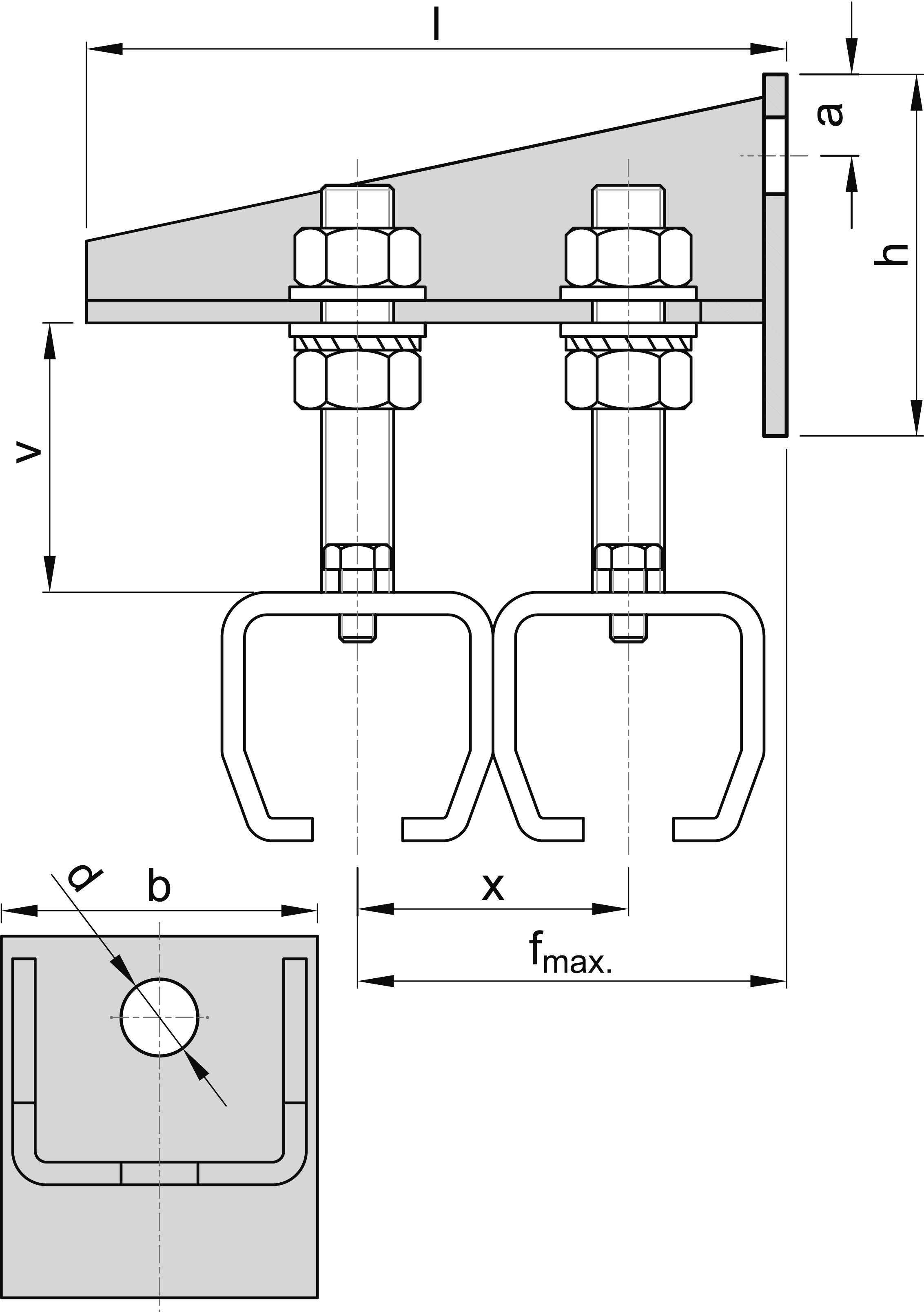 Doppelkonsole Groesse 3 fuer zwei Schienenstraenge MEA 10335430-60-0035.7