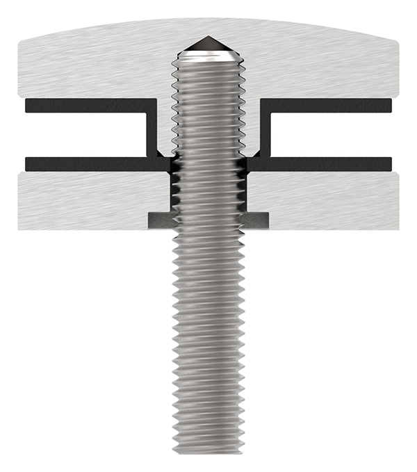 Glaspunkthalter Ø 52 mm fuer Anschluss- flach - Ø 48-3 mm V2A - V4A-10-GPH52-1.1