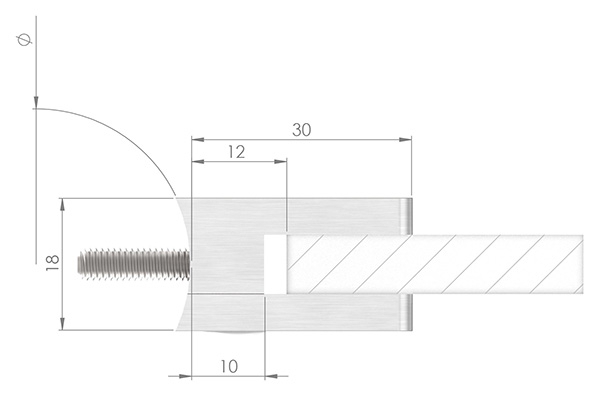 Glasklemme 30x30x18 mm Flach, für 1,5 mm Blech