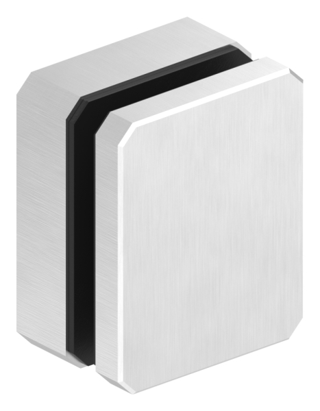 Glas-Punkthalter | 63x78 mm | für Anschluss: flach | V2A