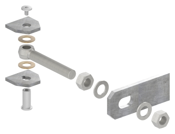 Torband M24 verstellbar Langlochlasche Stahl (roh) S235JR