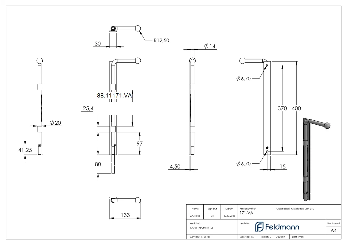 Torriegel- Ø 14mm- V2A-88-11171.VA