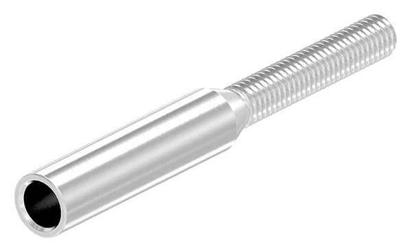 Gewindeterminal mit Außengewinde | Rechtsgewinde | Für Seil von Ø 6 mm |V2A