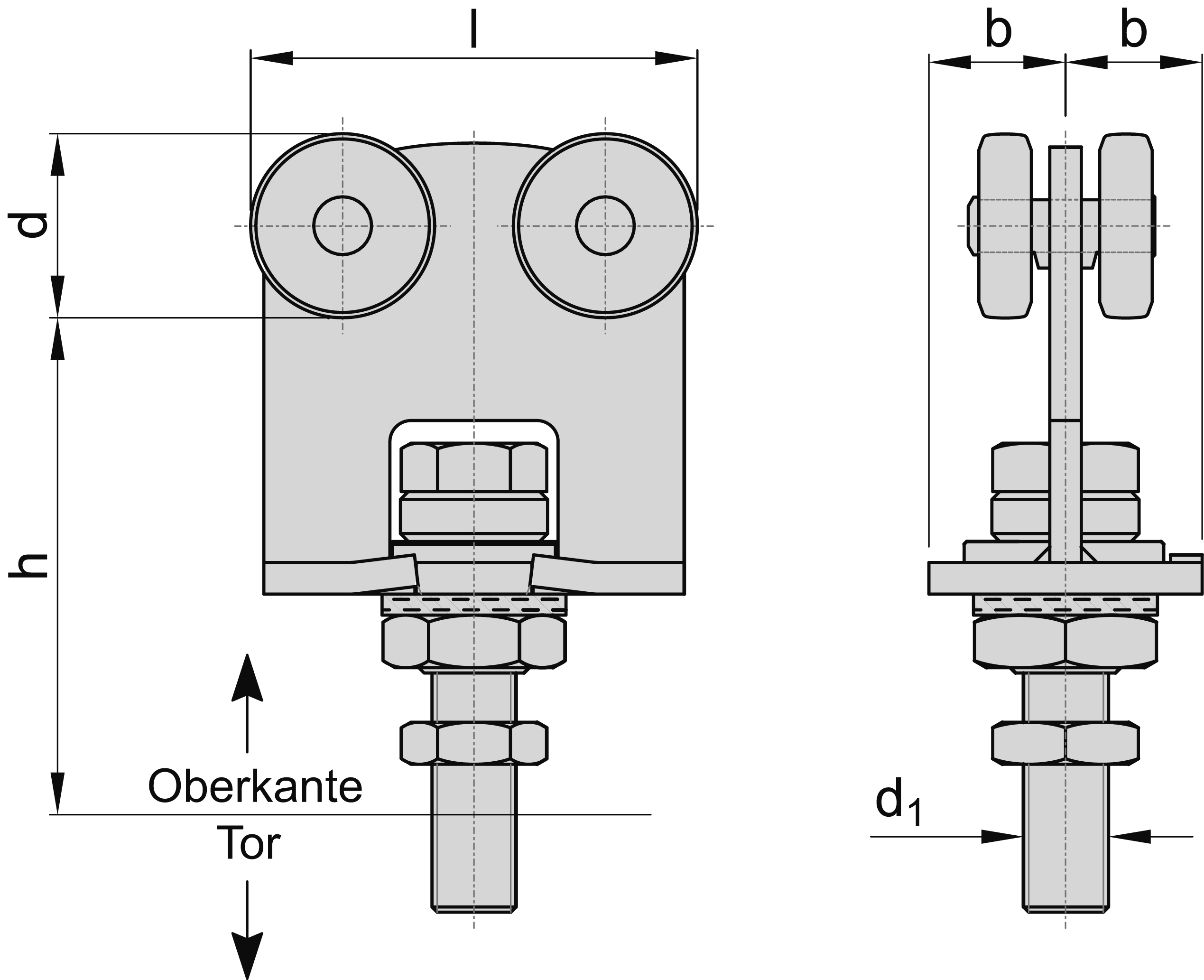Doppelrolle horizontal drehbar Groesse 4 MEA 10336482-60-0107.7