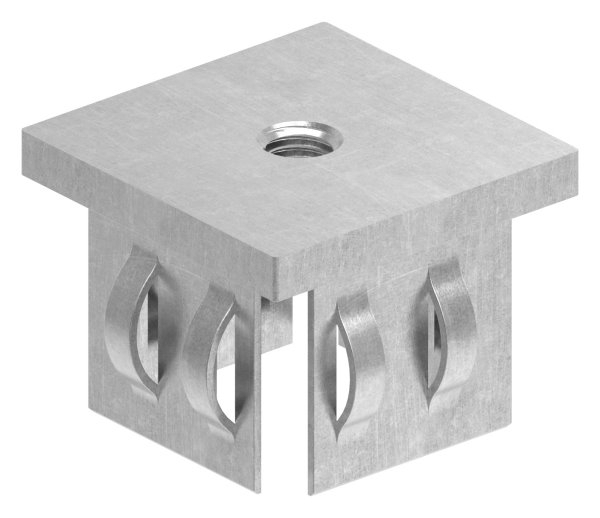 Stahlstopfen flach | mit M8 | für Rohr 40x40x2,0-3,0 mm | Stahl S235JR, roh