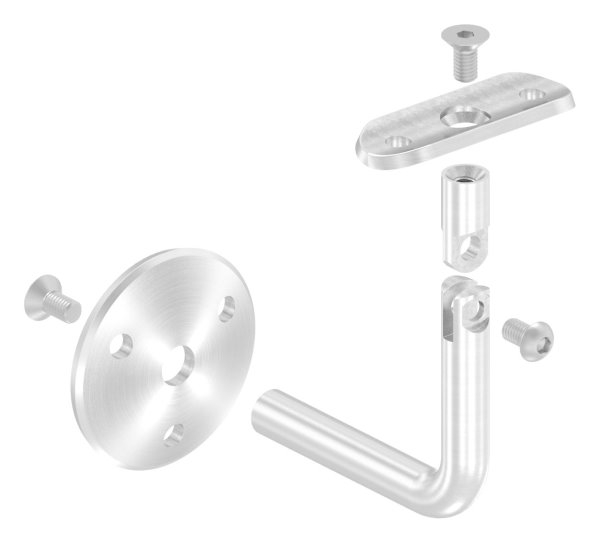 Handlaufhalter V2A Rohr 42-4 mm Ronde 58x4 mm mit Gelenk verschraubt-11-2032.4