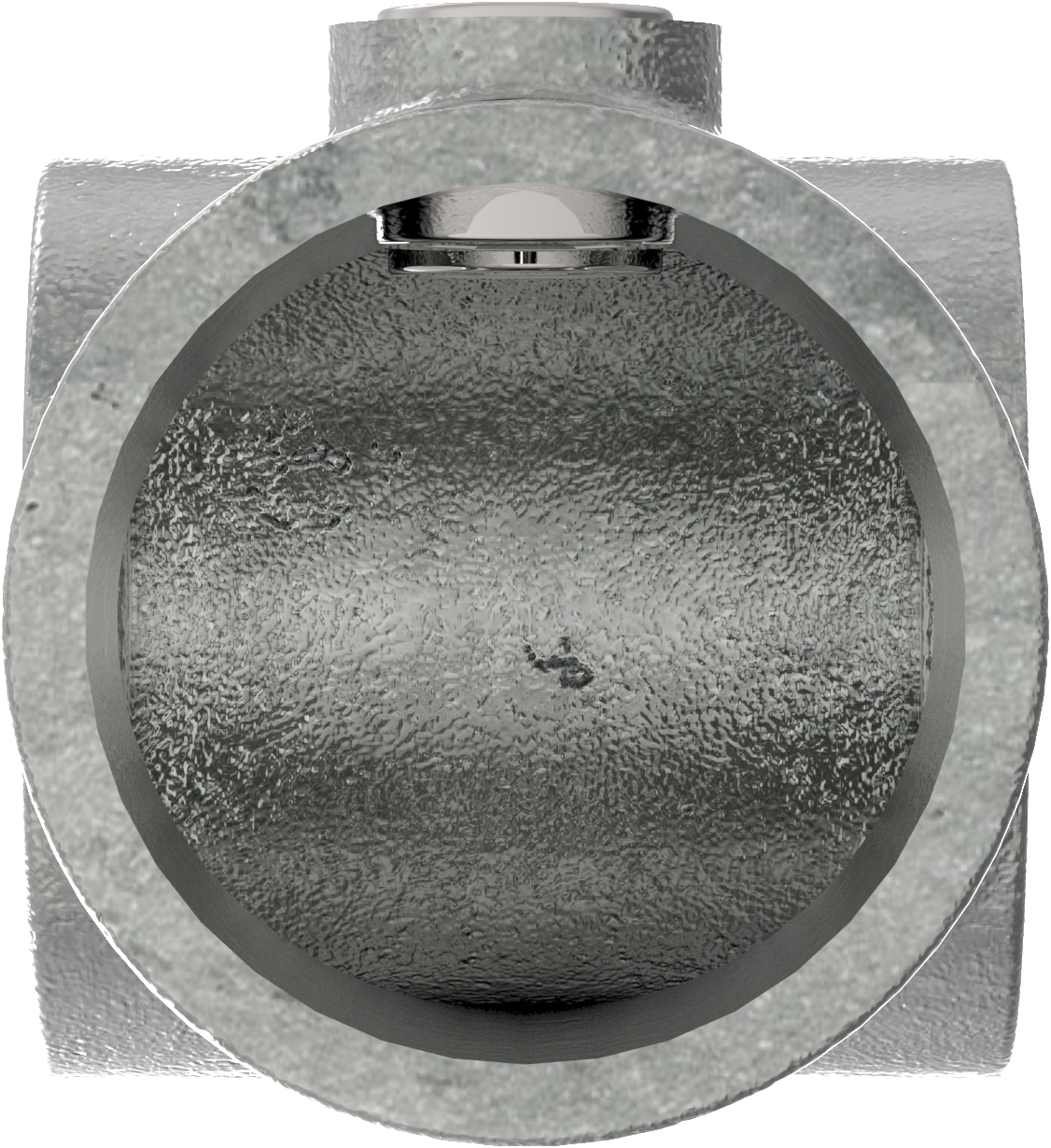 Rohrverbinder - T-Stueck kurz - 101C42-D48 - 42-4 mm; 48-3 mm - 1 1-4-; 1 1-2- - Feuerverzinkt u. Elektrogalvanisiert-101C42-D48