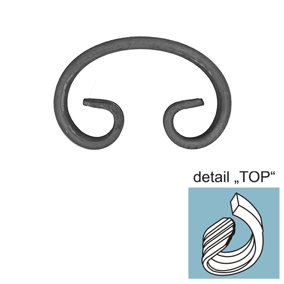 Zierelement C-Form Stahl roh 115x75mm 12x6mm-89-11E103TOP115-A.4
