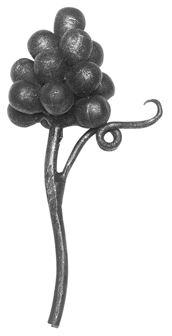 Weintraube - Masse- 50x70 mm - mit Rebe - Material- Ø 6 mm - Stahl S235JR- roh-30-2664.8