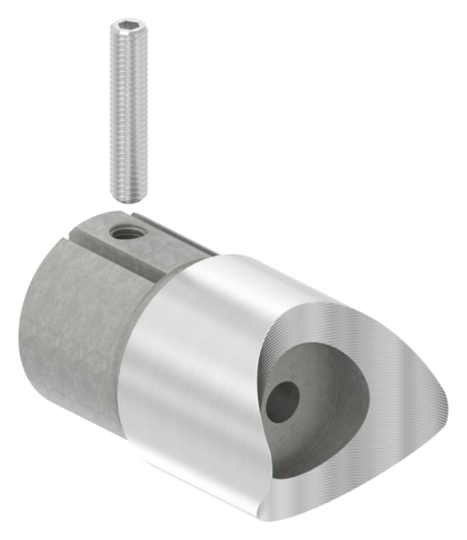Steckfitting V2A fuer Rohr Ø 48-3 x 2-5 mm 90° Anschluss oben mit Klemmschraube-11-3367.4