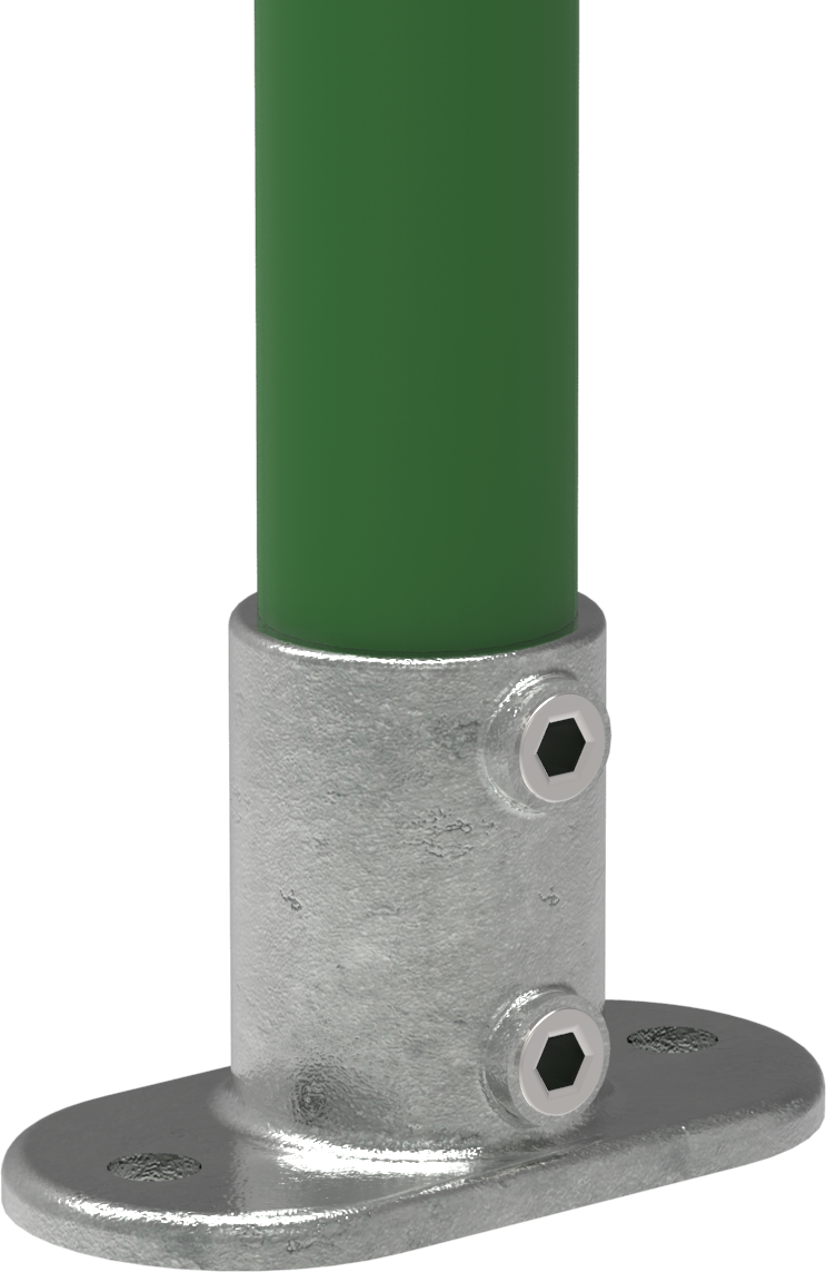Rohrverbinder Fussplatte oval Ø 26-9 – 60-3 mm - Temperguss verzinkt - 132-132