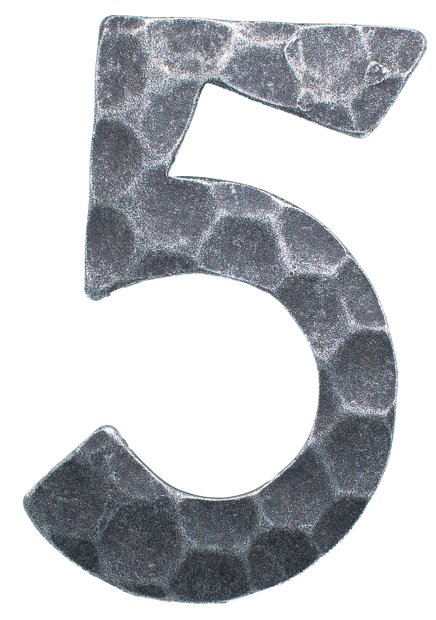 Hausnummer 5 | Abmessung 12x8 cm | Material 4 mm gehämmert | Stahl (Roh) S235JR