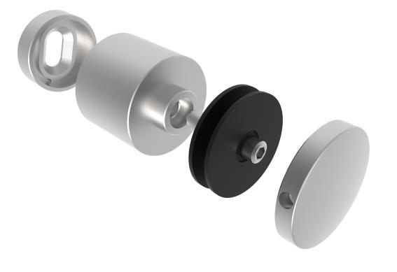 Glaspunkthalter Ø 52 mm- V2A- verstellbar- Anschluss- Flach-11-7005-A.4