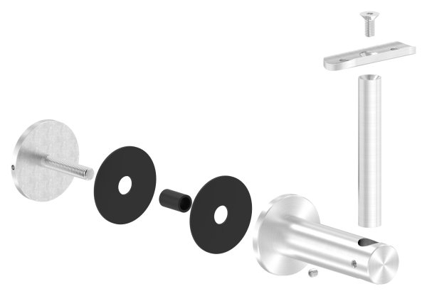Handlaufhalter für Glas mit Halteplatte 42,4 mm V2A