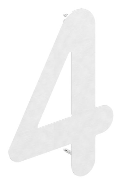 Hausnummer 4 | groß | Maße: 200 mm x 300 mm | V2A