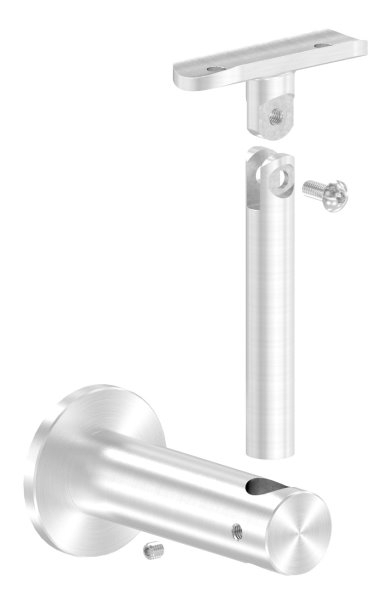 Handlaufhalter höhenverstellbar mit Halteplatte für Ø 42,4 mm V2A