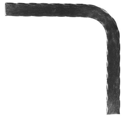 Handlauf-Bogen 90° - Material- 40x8 mm - gehaemmert - Stahl -Roh- S235JR-30-1434.8