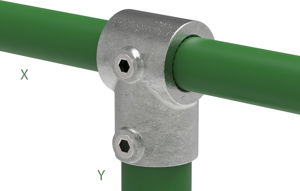 Rohrverbinder T-Stueck kurz Ø 33-7 mm -1- - 26-9 mm -3-4- - Temperguss verzinkt - 101B34-A27-101B34-A27