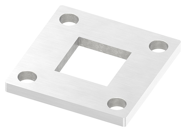 Ankerplatte Masse- 92 x 92 x 8 mm mit Zentrierbohrung- 40-2 x 40-2 mm V2A-11-2210-8.4