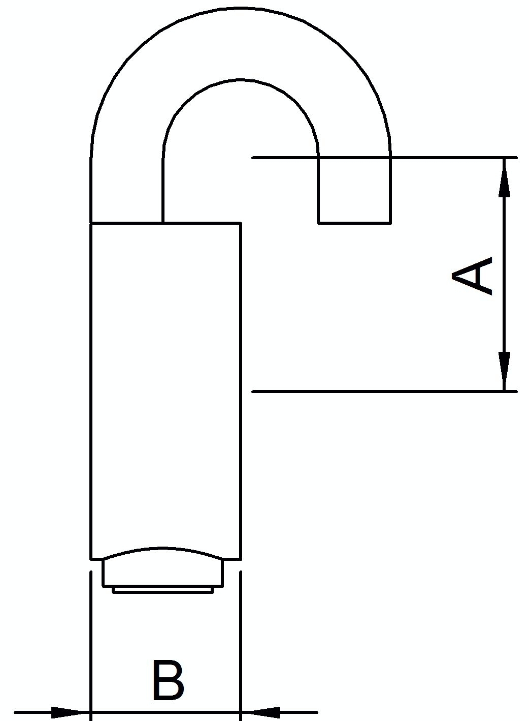 Rohrverbinder | Stellring mit Haken | 182S17 | 17,2 mm | 3/4" | Temperguss u. Elektrogalvanisiert