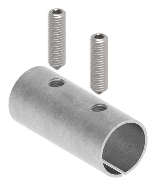 Verbindungshuelse V2A fuer Rohr Ø 33-7 x 2-5 mm L 65 mm mit Klemmschrauben-11-3381.4