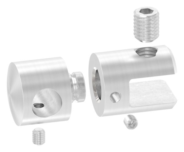 Querstab-Plattenhalter V2A Edelstahl Ø 25 mm – für Rundstäbe 12 mm inkl. Schrauben