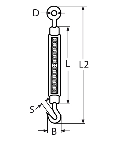 Spannschloss Laenge- 90 – 440 mm V4A- Verkauf in VPE-66-64-411.82464C