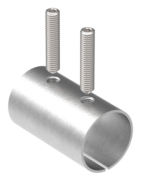 Rohrverbinder V2A 42-4x2-0 mm L 65 mm mit Klemmschrauben-11-3382.4