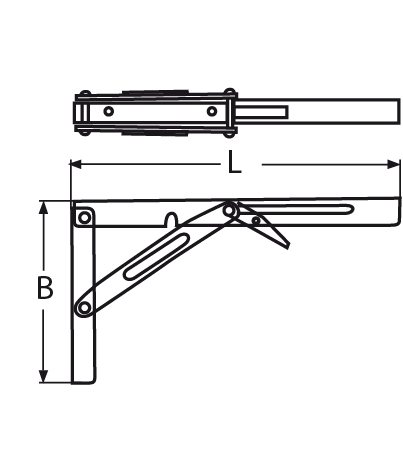 Tischplattenhalter klappbar 305 x 165 mm V2A-66-64-411.85222165305