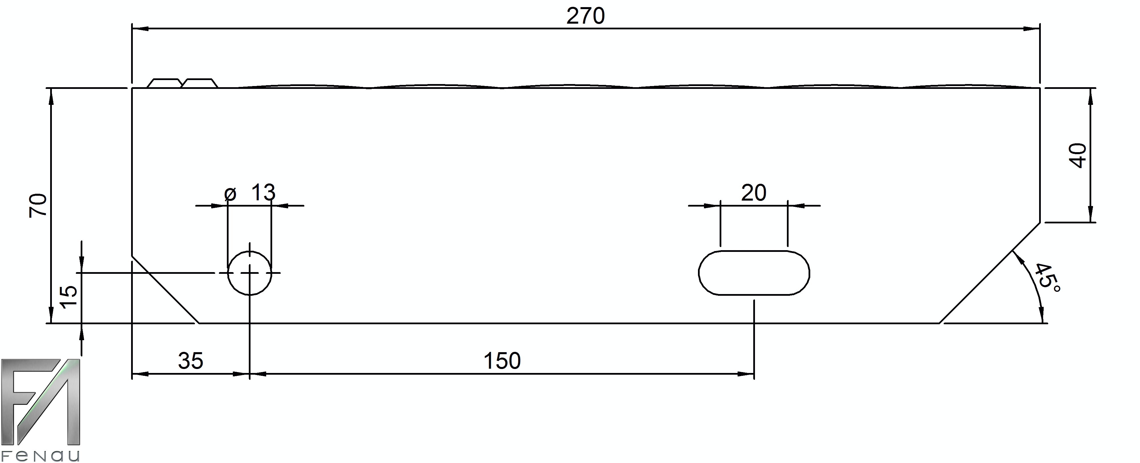 Schweißpress Gitterroststufe | Maße: 600x270 mm 34/38 mm | S235JR (St37-2)