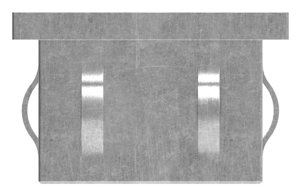 Stahlstopfen flach | mit M8 | für Rohr 50x30x2,0-3,0 mm | Stahl S235JR, roh