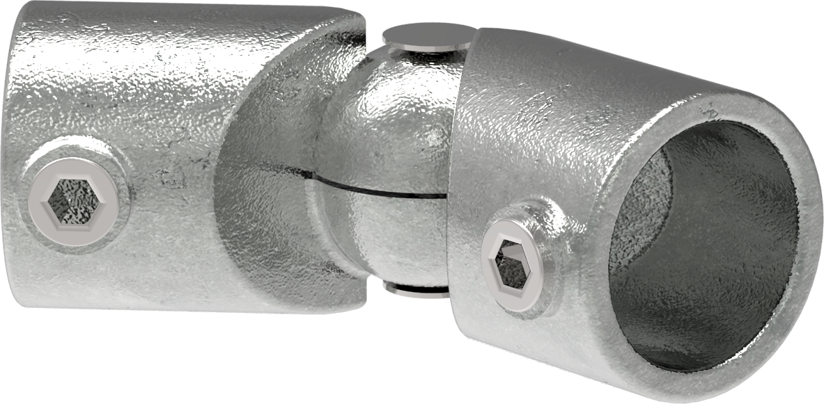 Rohrverbinder Eckstueck verstellbar Ø 33-7 mm -1- - Temperguss verzinkt - 125HB34-125HB34
