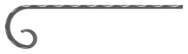 Handlauf-Endstueck - Material- 40x8 mm - gehaemmert - Stahl -Roh- S235JR-30-1450.8