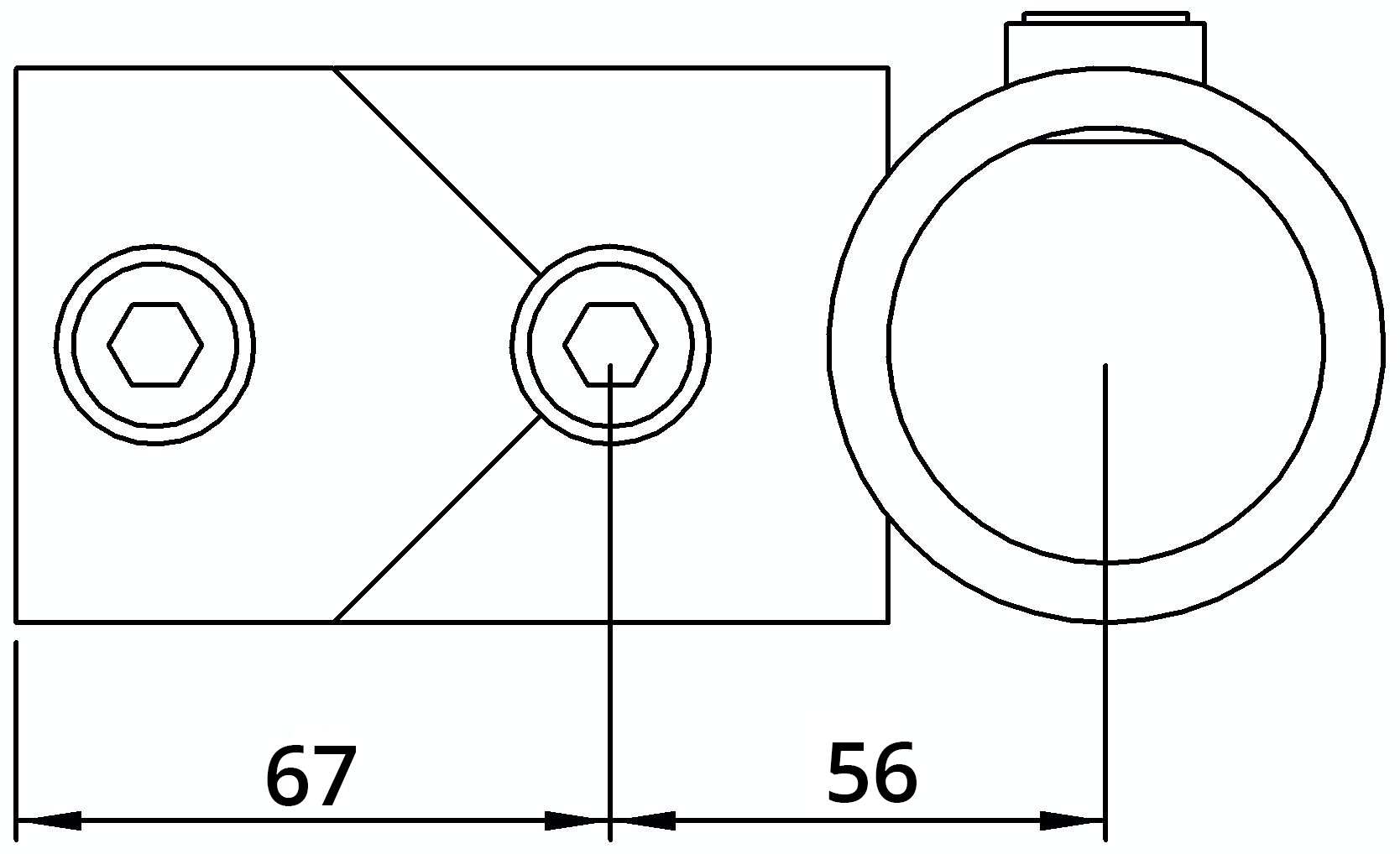 Rohrverbinder | Kreuz-T-Stück kombiniert | 165D48 | 48,3 mm | 1 1/2" | Temperguss u. Elektrogalvanisiert