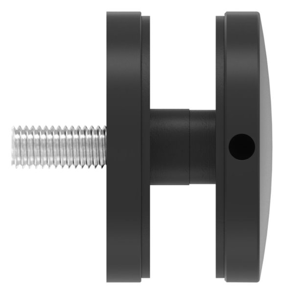 Glaspunkthalter Edelstahl V2A Ø 62 mm M10 fuer Glas 6-0-21-52 mm RAL 9005 schwarz matt-88-1160240-240.9005