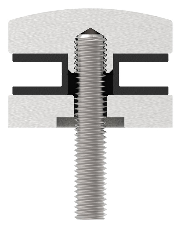 Glas-Punkthalter Oberteil | Ø 62 mm | V2A