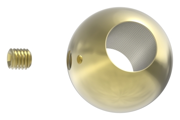 Messingkugel Ø 35mm mit Durchgangsbohrung 12,2mm