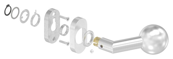 V2A Tuerdruecker gekroepft mit Kugel Ø 50 mm drehbar-11-3517.4