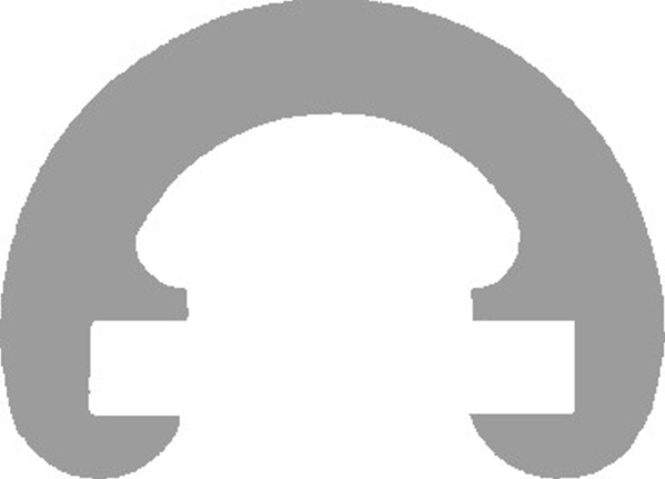 Kunststoffhandlauf Kunststoff Ø 55 mm fuer 40 x 8 mm graualuminium-88-11R55.019