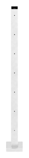Edelstahlpfosten V2A zur Bodenmontage, Länge 880mm
