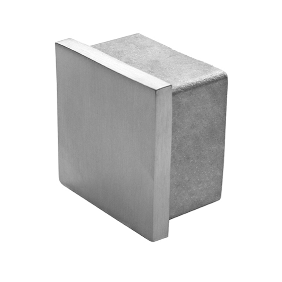 Endkappe für Rohr: 50x50x2 mm zum Kleben V2A