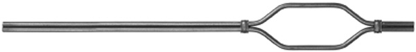 Zierstab | 900 mm | Material: 12 mm glatt | Stahl (Roh) S235JR