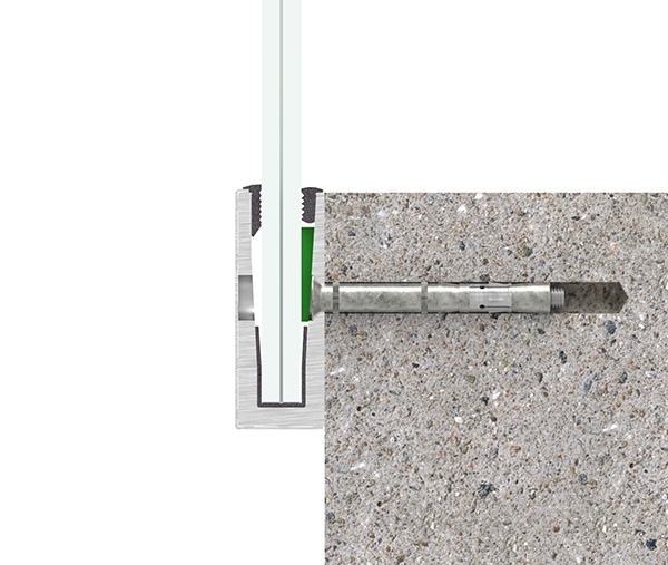 Alu-Profil - KOMPAKT - Laenge- 6000 mm - seitliche Montage - Aluminium-12-2213.6