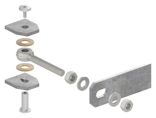 Torband M12 verstellbar Langlochlasche Stahl (roh) S235JR