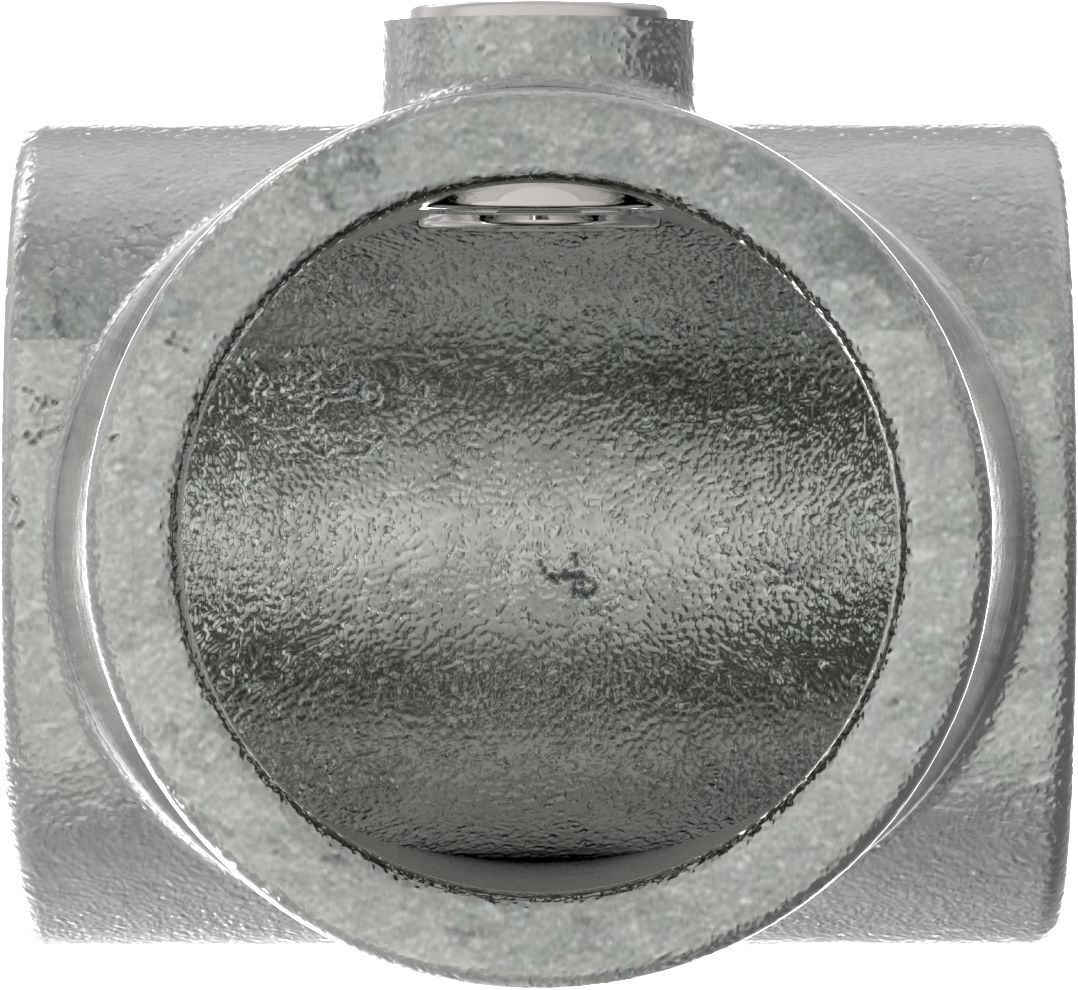 Rohrverbinder T-Stueck kurz verstellbar 0-11° Ø 42-4 mm -1 1-4- - Temperguss verzinkt - 153C42-153C42