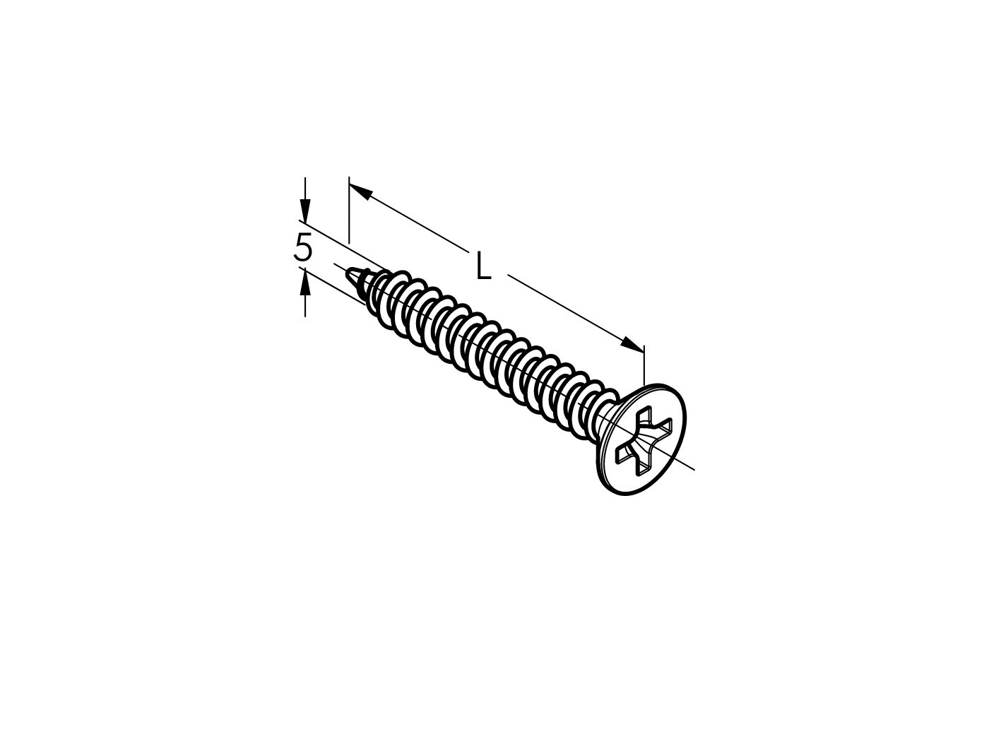 Senkkopf-Spanplattenschraube Edelstahl AISI 304 5 x 35 mm DIN 7505A-89-11ADIN7505A5X35-A.4